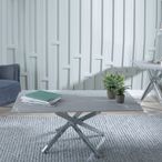 Clearance - Chopstick Grey Glass Coffee Table with Chrome Metal Legs