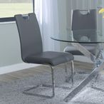 Bianco Grey Faux Leather Dining Chair and Chrome Cantilever Base