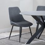Darwin Grey Fabric Dining Chair with Black Legs