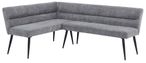 Monza Grey Fabric Corner Dining Bench - LHF