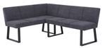 Bronx Dark Grey Fabric Corner Dining Bench - LHF
