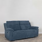 Augusta Ancona Blue Fabric 3 Seater Electric Recliner Sofa