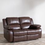 London Brown Leather 2 Seater Recliner Sofa