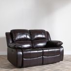 London Burgundy Leather 2 Seater Recliner Sofa