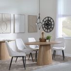 Palma Oak Oval Dining Set - Darwin Cream Fabric Dining Chair