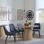 Palma Oak Oval Dining Set - Darwin Dark Grey Fabric Dining Chair