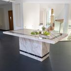 Rome 6 Seater Cream Marble Dining Table - Sizes Available