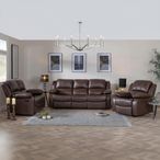 London Brown Leather Recliner Sofa Set