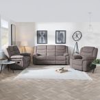 Windsor Brown Fabric Recliner Sofa Set