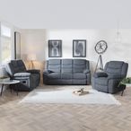 Windsor Dark Grey Fabric Recliner Sofa Set