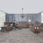 Seville Brown Fabric Sofa Set
