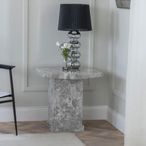 Turin Grey Marble Square Lamp Table