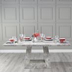 Milan 6 Seater Grey Marble Dining Table - Sizes Available