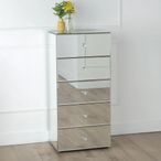 Chelsea Mirrored 5 Drawer Narrow Chest
