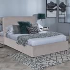 Ashby Beige Fabric Bed - 5ft King Size