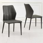 Clearance - Harrow Dark Grey Leather Dining Chair