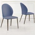Clearance - Astrid Blue Leather Dining Chair