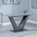 Camilla 6 Seater Grey Ceramic Dining Table with V Base - 140cm