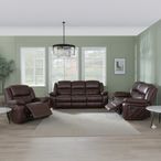 Bentley Brown Leather Recliner Sofa Set