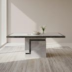 Venice Armani Grey Engineered Marble 6 Seater Dining Table - Sizes Available