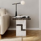 Venice Armani Grey Engineered Marble Side Table