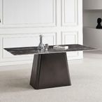 Telma 6 Seater Dark Grey and Black Marble Dining Table - Sizes Available