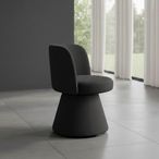 Pimlico Black Fabric Swivel Tub Dining Chair