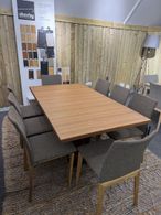 Extending Dining Set - Walnut - 6-10 Seater - 176cm-276cm with 8 Chairs - SM63/SM37 EX Display
