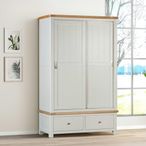Hayley Sliding Wardrobe - 2 Door - Double - Oak and White