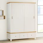 Hayley Sliding Wardrobe - 2 Door - Oak and White