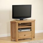 Dorset TV Unit - 1 Drawer - Corner - Oak