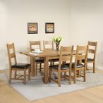 Dorset Dining Set - 6-8 Seater - 132cm-198cm - Extending - Oak - Variation Available