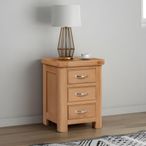 Clarion Bedside Cabinet - 3 Drawer - Oak