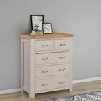 Clarion Chest - 2+3 Drawer - Oak and Grey