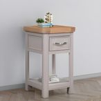 Clarion Bedside Table - 1 Drawer - Oak and Grey