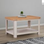 Clarion Coffee Table - with Shelf - Oak and Grey