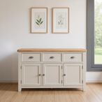 Janelle Sideboard - 3 Door - Medium - 150cm - Oak and Grey