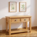 Janelle Console Table - 2 Drawer - Rustic Oak