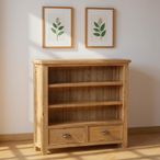 Janelle Bookcase - Low - Rustic Oak