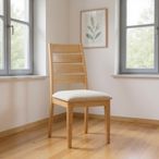 Carly Dining Chair - Fabric Padded - Set of 2 - Oak