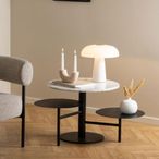 Lahti Coffee Table - 3 Tier - Round - White Marble