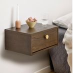 Monfort Bedside Table - 1 Drawer - Wall Mounted - Floating - Smoked Oak