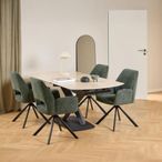 Morella Extending Oval Dining Table - 4-6 Seater - 120cm-180cm - Sand Ceramic