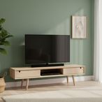 Century TV Unit - 2 Drawer - Oak