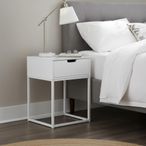 Mitra Bedside Table - 1 Drawer - White