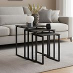 Katrine Nest of Tables - Black Ceramic - Set of 3