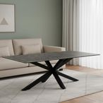 Heaven Round Dining Table - 4 Seater - Round - Black Ceramic - with Star Legs