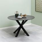 Heaven Round Dining Table - 4 Seater - 119cm - Black Ceramic - with Star Legs