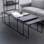 Infinity Coffee Table - Black Marble Effect - Set of 3