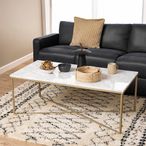 Alisma Coffee Table - White Marble Effect and Gold